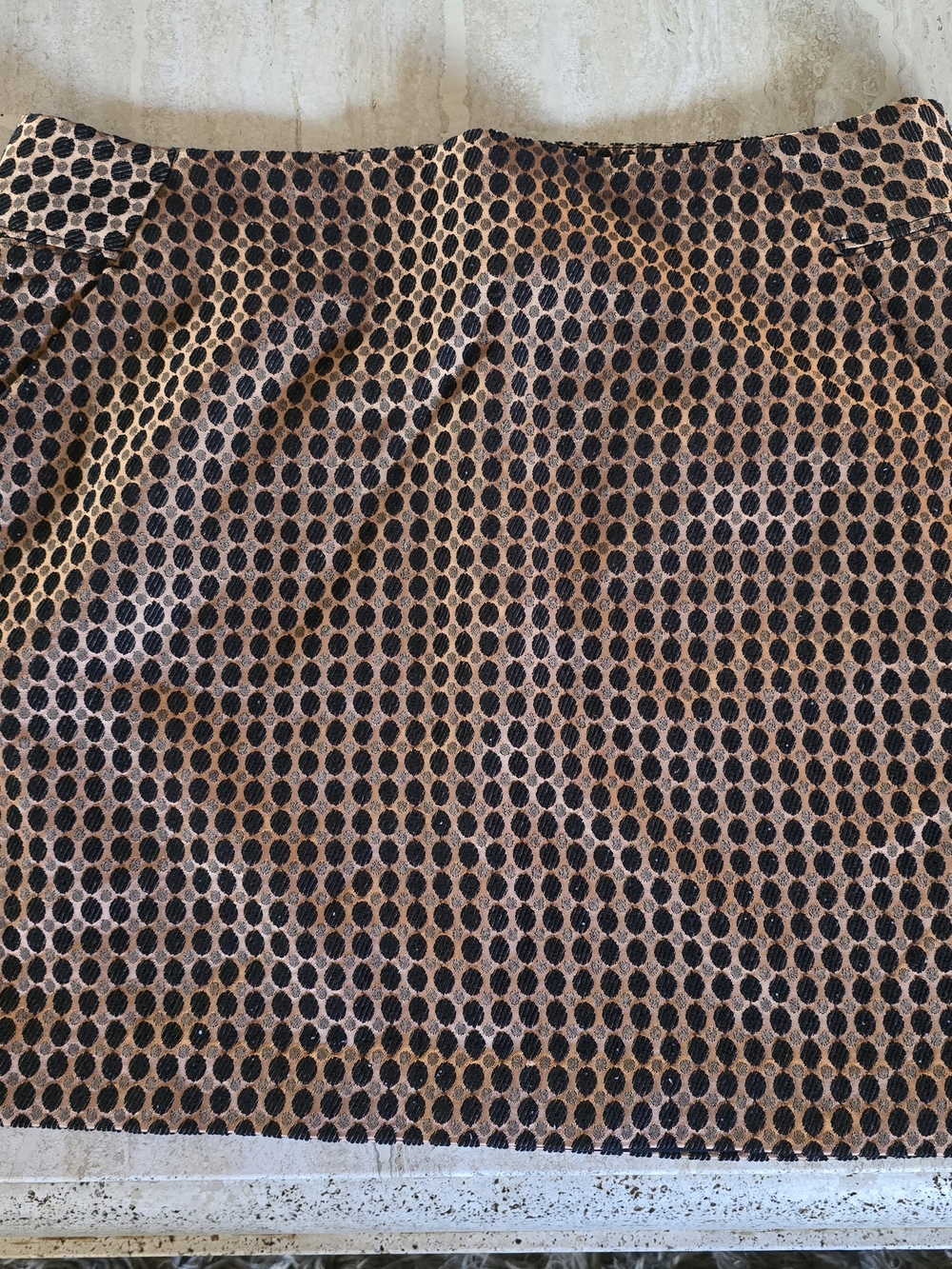 LOFT Gold and Black Polka Dot Mini Skirt